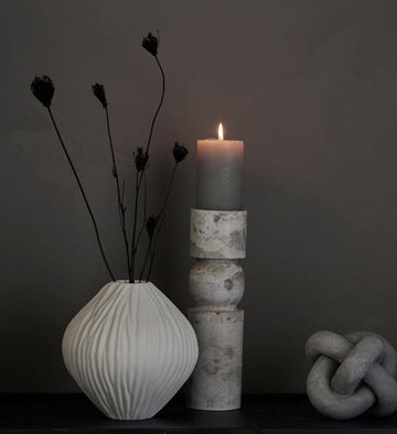 Lysestager i marmor til bloklys fra Lene Bjerre Design