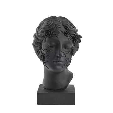 Sielle figur kvinde m. blomster 31 cm. sort LENE BJERRE