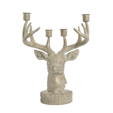 Serafina lysestage hjort H31cm lys guld Lene Bjerre Design DK