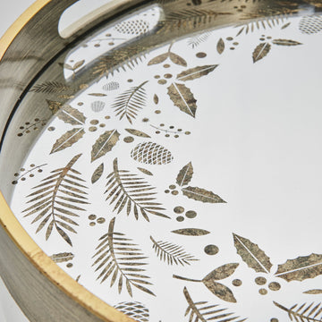 Saria spejlbakke Ø45 cm antik guld Lene Bjerre Design DK