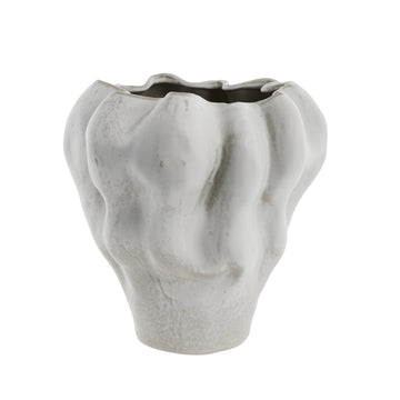 Viola vase i stentøj 33x33 cm. hvid LENE BJERRE