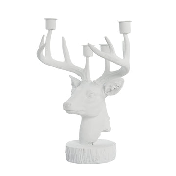 Serafina lysestage hjort H31cm hvid Lene Bjerre Design DK