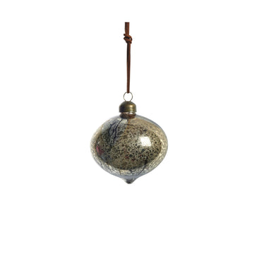 Nosille julekugle 10 cm sølv Lene Bjerre Design DK