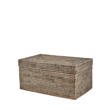 Norah æske m. låg 40x25 cm. Natur LENE BJERRE
