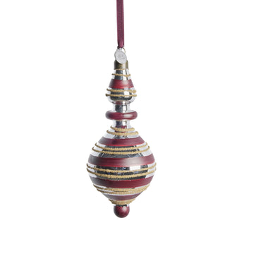 Stribille dekoration rød, Glas 7x7 H16,1 LENE BJERRE