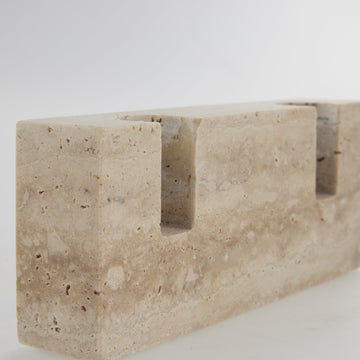 Travina lysestage 6 cm. sand marmor LENE BJERRE