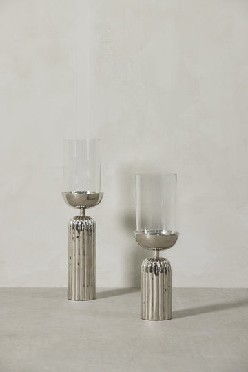 Sandia stage til bloklys H36,5 cm. sølv Lene Bjerre Design DK