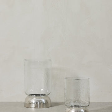 Sandia stage til bloklys H28,7 cm. sølv Lene Bjerre Design DK