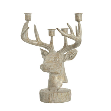 Serafina lysestage hjort H31cm lys guld Lene Bjerre Design DK
