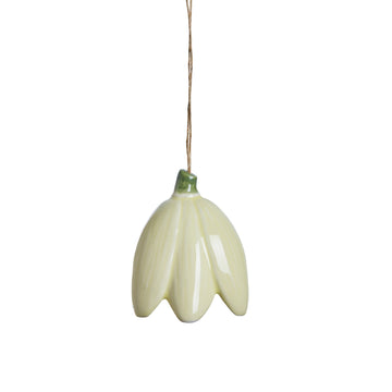 Dehlia påskeblomst ophæng keramik H6,4 cm gul LENE BJERRE