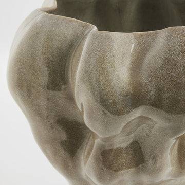 Viola vase i stentøj 33x33 cm. mørk sand LENE BJERRE