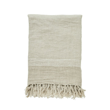 Ana plaid 100% hør sand x130 cm LENE BJERRE