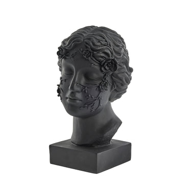 Sielle figur kvinde m. blomster 31 cm. sort LENE BJERRE