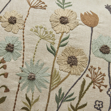 Ruth broderet pudebetræk med blomster 60x40 LENE BJERRE