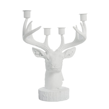 Serafina lysestage hjort H31cm hvid Lene Bjerre Design DK