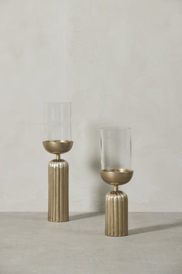 Sandia stage til bloklys H43,5 cm. lys guld Lene Bjerre Design DK