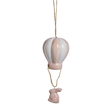 Deifilia ophæng kanin i luftballon keramik H11 cm lyserød LENE BJERRE