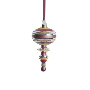 Stribille dekoration rød, Glas 7x7 H13,7 LENE BJERRE