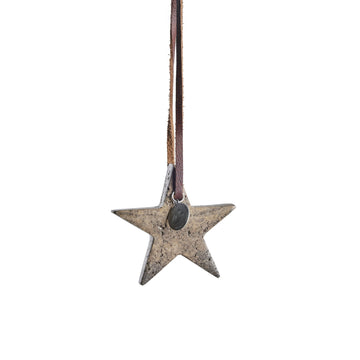 Elina brun marmorstjerne ophæng 6,5 cm LENE BJERRE