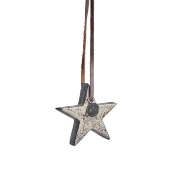 Elina brun marmorstjerne ophæng 6,5 cm LENE BJERRE