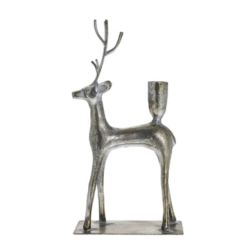 Misella rensdyr lysestage H20 cm. antik sølv jern Lene Bjerre Design DK