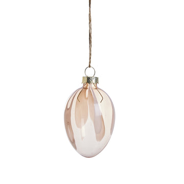 Feven påskeophæng glas H7 cm lys rosa LENE BJERRE
