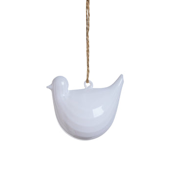 Feya påskeophæng fugl glas H7 cm hvid LENE BJERRE