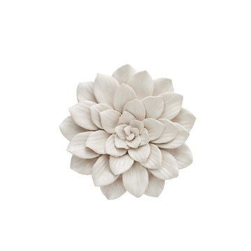 Floria vægdekoration Ø17 cm. hvid porcelæn LENE BJERRE