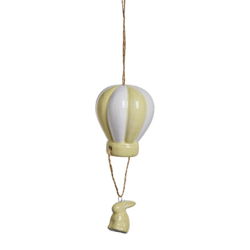 Deifilia ophæng kanin i luftballon keramik H11 cm gul LENE BJERRE