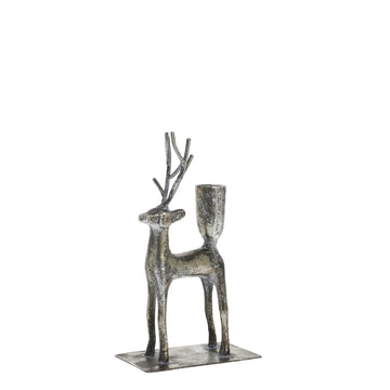 Misella rensdyr lysestage H20 cm. antik sølv jern Lene Bjerre Design DK