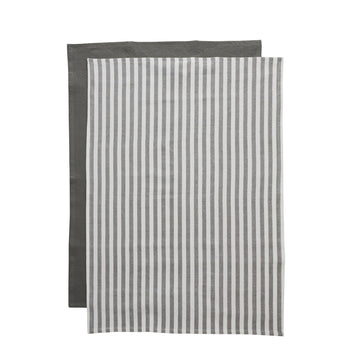 Estrille 2 stk. viskestykker 70x50 cm. grå 100% bomuld LENE BJERRE