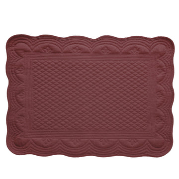 Estrid dækkeserviet 48,5x33,5 cm. mørkerød 100% bomuld LENE BJERRE