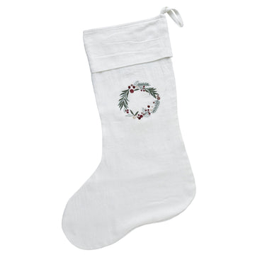 Penine julesok Ø41 cm. hvid hørblanding Lene Bjerre Design DK