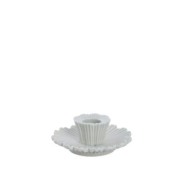 Dehmira lysestage keramik H3,7 cm støvet grøn LENE BJERRE