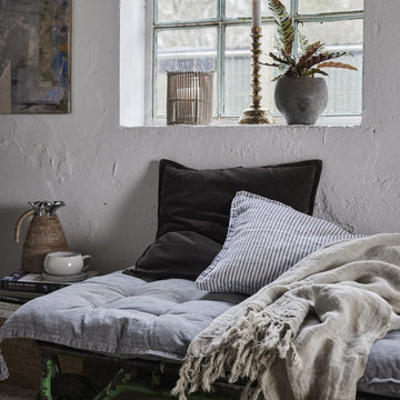 Ana plaid 100% hør sand x130 cm LENE BJERRE