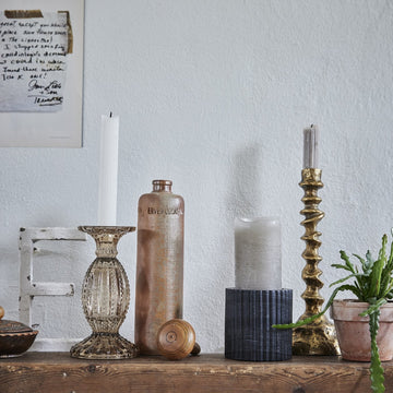 Eliana stage til bloklys 10 cm. sort marmor LENE BJERRE