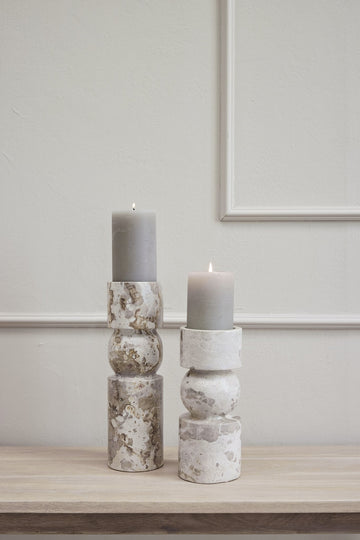 Ellia Marmor lysestage H30 cm. sand Lene Bjerre Design DK