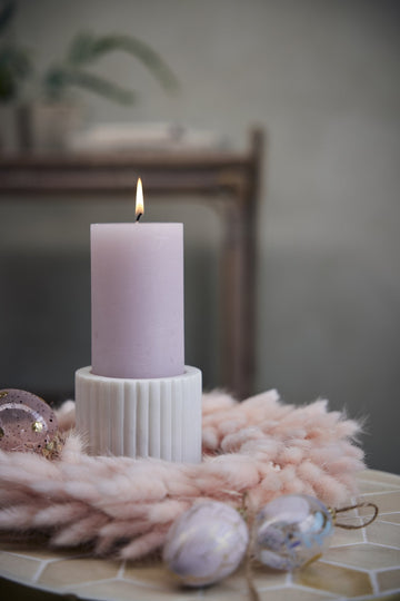 Eliana stage til bloklys 5 cm. hvid marmor LENE BJERRE