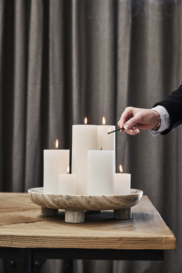 Esille fad Ø32 cm. mørk sand marmor LENE BJERRE