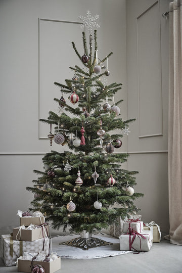 Penine juletræstæppe Ø110 cm. hvid hørblanding Lene Bjerre Design DK