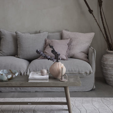 Ana plaid 100% hør grå x130 cm LENE BJERRE