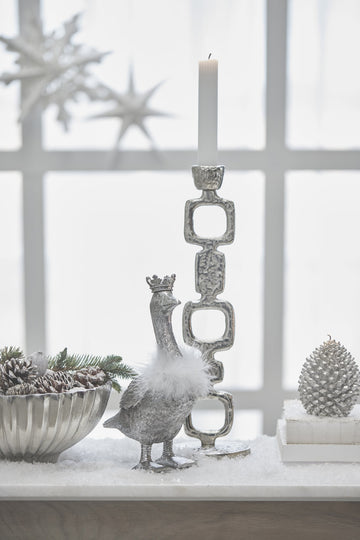 Segilla julegås 26,5 cm antik sølv Lene Bjerre Design DK