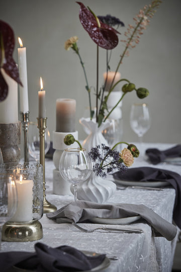 Ellia Marmor lysestage H23 cm. hvid Lene Bjerre Design DK