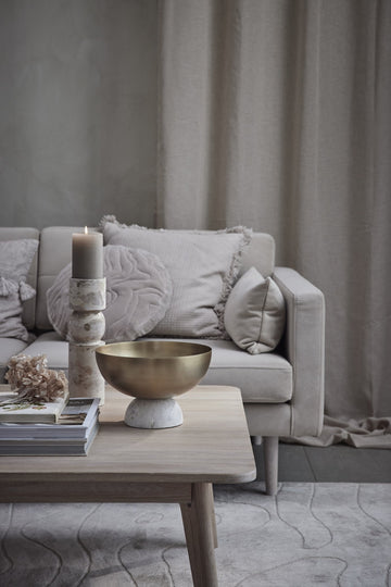 Norah æske m. låg 18x18 cm. Natur LENE BJERRE