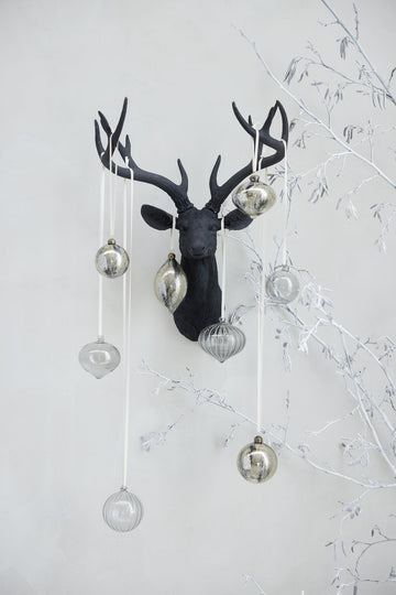 Nosille julekugle 10 cm sølv Lene Bjerre Design DK