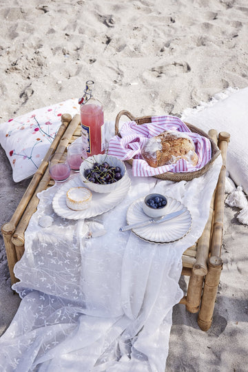 Olivia mundserviet 40x40 cm. beige stribet LENE BJERRE