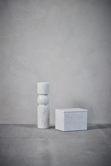 Ellia Marmor lysestage H30 cm. hvid Lene Bjerre Design DK