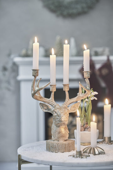 Serafina lysestage hjort H31cm lys guld Lene Bjerre Design DK