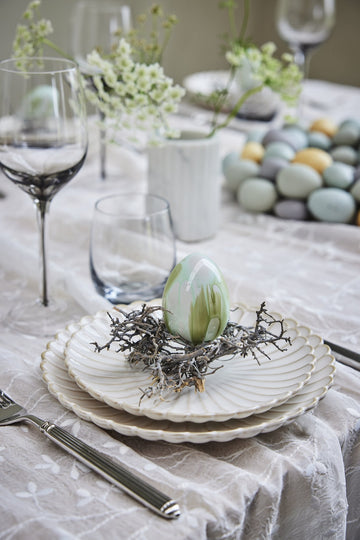 Camille desserttallerken/skål 19x19 cm. råhvid LENE BJERRE