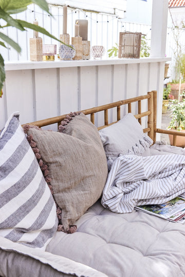 Olivia plaid 170x130 cm. beige stribet Lene Bjerre Design DK